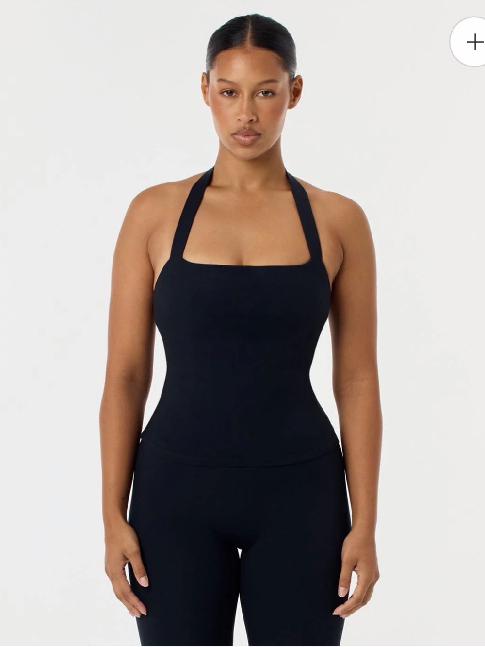 NWT Crop Shop Boutique CSB Serenity Halle Halter Tank in Black Size Small